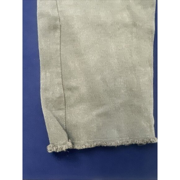 Overall Capri Raw edge Olive Green Suspender style back distressed L Olivaceous - Picture 4 of 10